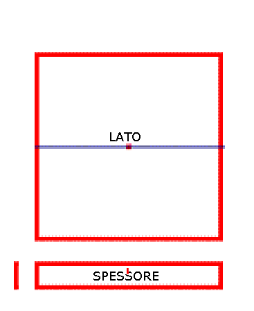 Quadrato di lato e spessore definito